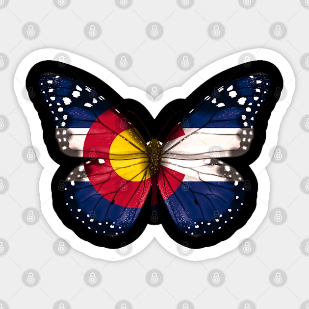 Colorado Flag Butterfly - Gift for Coloradan From Colorado CO Sticker by Country Flags